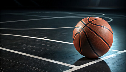 basketball on the court