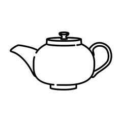 teapot outline illustration. teapot black line illustration
