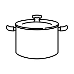 pot outline illustration. cooking pot black line illustration
