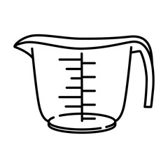 Measuring Cup outline illustration. Measuring Cup black line illustration
