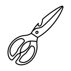 scissors outline illustration. scissors black line illustration
