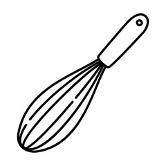 Whisk outline illustration. Whisk black line illustration