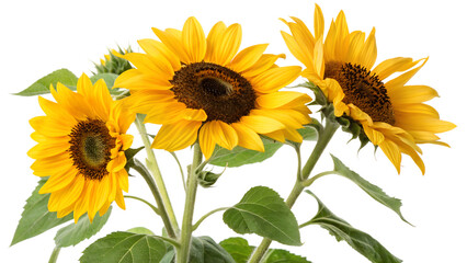 Fototapeta premium Sunflower flowers, Isolated on Transparent Background
