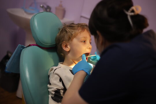 Child visiting dentist for dental treatment