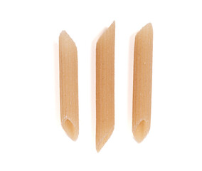 Classic Gluten Free Penne Pasta on a White Background