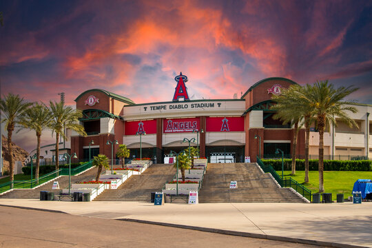 Tempe Diablo Stadium the spring training home of the Los Angeles Angels in Tempe Arizona USA