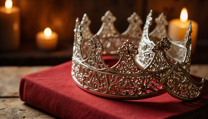 Elegant rimonim Torah crowns illuminated by candlelight, spiritual symbolism, Rimonim Torah Crowns