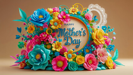 AI-generated images of celebrating Mother's Day with a flower arrangement