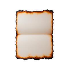 Obraz premium Hoja de papel en blanco con el contorno quemado.