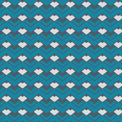 Teal and White Geometric Pattern with Chevron Shapes, Modern Design for Backgrounds, Textiles, Cards, Decor