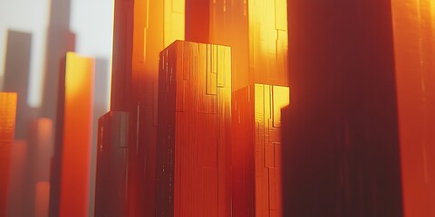 Fototapeta premium Abstract Orange Cityscape.