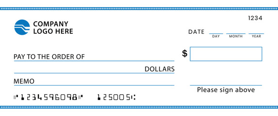 Presentation Check Template Giant Large Donor Check for Business. Vector