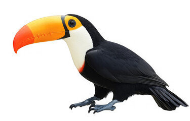 Naklejka premium Toucan toco bird, colored bird with big beak 