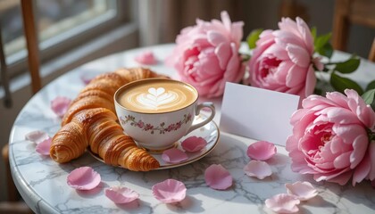 cup of coffee with flowers