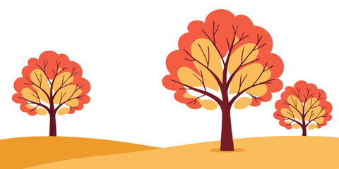 Autumn Foliage in Park. Smooth Vector Illustration