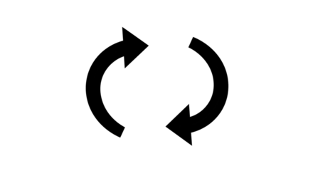 Two black curved arrow up. Long arrow. direction symbol Isolated on transparent background, cut out, ai generated