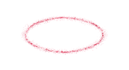 Pink glitter particles frame sparkling pink dots border on transparent background, cut out, ai generated