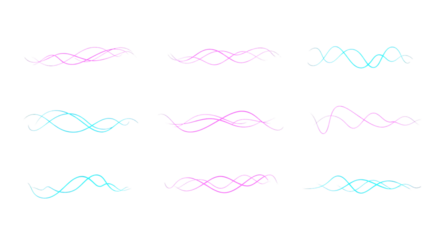 Set of colorful neon lights, cut out, ai generated