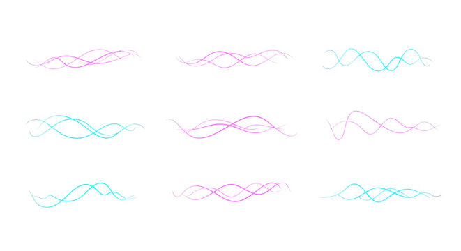 Set of colorful neon lights, cut out, ai generated