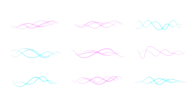 Set of colorful neon lights, cut out, ai generated