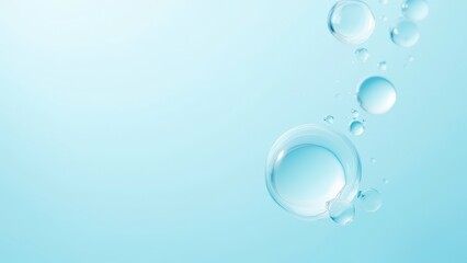 Abstract Blue Water Bubbles Background