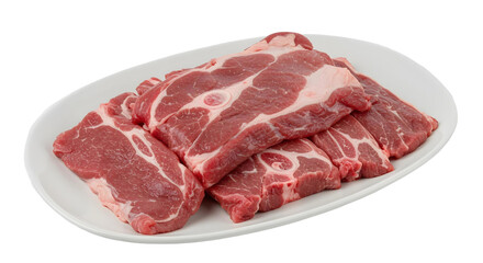 fresh raw meat isolated on transparent background, cut out, ai generated
