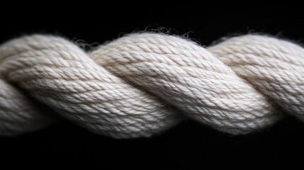 Close-up of a creamy white twisted rope