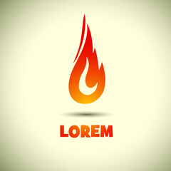 Logo fire hand drawn. Not AI, Vector illustration.