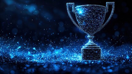 Abstract Digital Trophy: Celebrating Success in the Digital Age