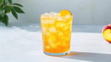 Fototapeta premium Refreshing peach iced tea