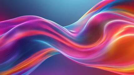 Abstract colorful flowing wave, digital art, vibrant gradient background, website design