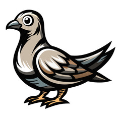Obraz premium a stylized drawing of a pigeon in a flat illustration style, it appears as a cartoon