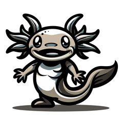 a cartoon image of a cute axolotl with a friendly expression