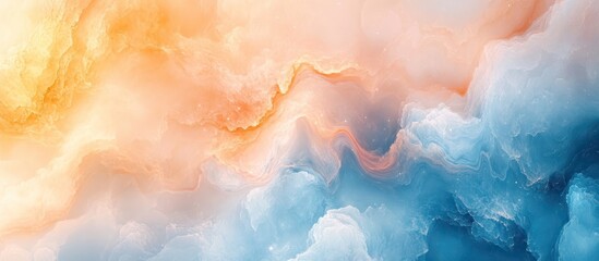 Abstract Cloudscape Orange & Blue Hues