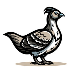 Obraz premium a colorful illustration of a crested bird with detailed feathers and a vibrant blue beak in profile, a captivating artwork perfect for designs.