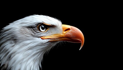 Obraz premium Bald Eagle Portrait with Black Background. (1)