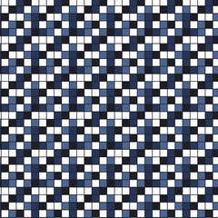 Fototapeta premium Blue and White Mosaic Tile Pattern, Checkerboard Design, Geometric Background for Graphic Projects, Fabric, Wallpaper, Card Making, and More