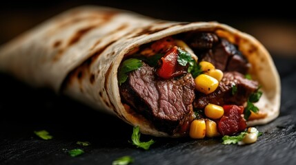 Delicious Beef and Corn Burrito