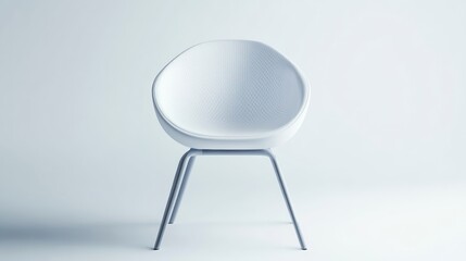 White chair, minimalist studio, empty room, product display