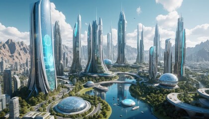 A utopian AI managed city
