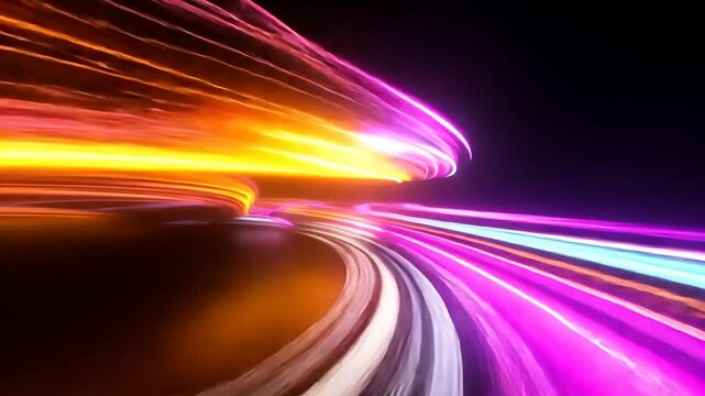Abstract Light Trails: A Symphony of Speed and Color