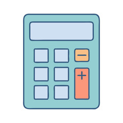 An artistic and colorful illustration of a simple calculator with pastel shades, perfect for math, finance, and educational concepts