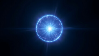 Fototapeta premium Blue Star in Space with Radiating Light background 