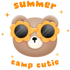 Baby Bear Camping Summer PNG