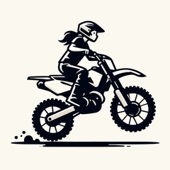 vector illustration of a person riding a motocross bike
