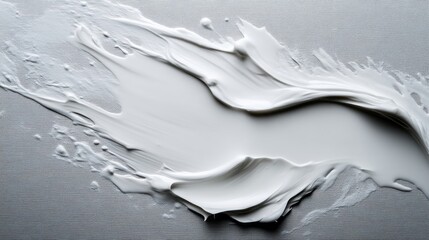 Obraz premium Abstract White Paint Stroke on Gray Canvas
