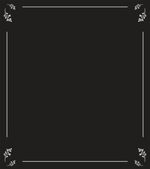 Blessed Memory Invitation Card for Funeral Service Featuring black Background, Elegant Frames, Gentle Leaves, and Ample Space for Name, Dates, Scripture, and Photo