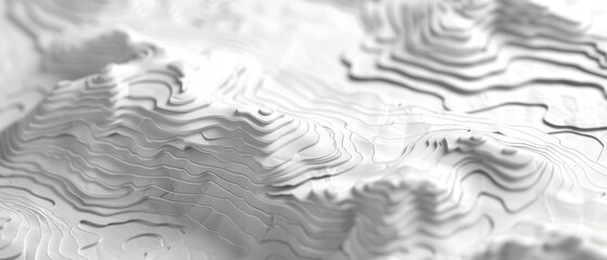 Fototapeta premium E-ink style topographic map, showing detailed contour lines, rendered with electronic paper texture for geographical precision and documentary aesthetic.