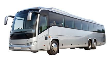 white bus isolated on white