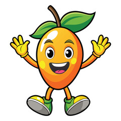 Cheerful cartoon fruit character